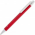 Ручка металлическая шариковая Button Up, красная с белым