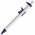 Ручка пластиковая шариковая «Штангенциркуль», белая с синим