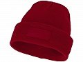 Шапка Boreas с нашивками, красный, высота шапки 22 см, подворот 6,5