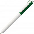 Ручка пластиковая шариковая Hint Special, белая с зеленым
