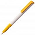 Ручка пластиковая шариковая Senator Super Soft, белая с желтым