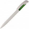 Ручка пластиковая шариковая Bio-Pen, белая с зеленым