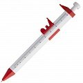 Ручка пластиковая шариковая «Штангенциркуль», белая с красным