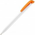 Ручка пластиковая шариковая Favorite, белая с оранжевым