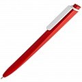 Ручка пластиковая шариковая Pigra P02 Mat, красная с белым