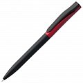 Ручка пластиковая шариковая Pin Fashion, черно-красный металлик