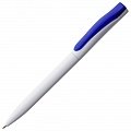 Ручка пластиковая шариковая Pin, белая с синим