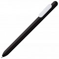 Ручка пластиковая шариковая Slider, черная с белым