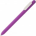 Ручка пластиковая шариковая Slider Soft Touch, фиолетовая с белым
