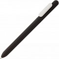 Ручка пластиковая шариковая Slider Soft Touch, черная с белым