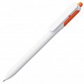 Ручка пластиковая шариковая Bolide, белая с оранжевым
