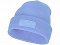Шапка Boreas с нашивками, голубой, высота шапки 22 см, подворот 6,5