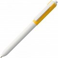 Ручка пластиковая шариковая Hint Special, белая с желтым