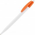 Ручка пластиковая шариковая Champion, белая с оранжевым