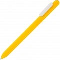 Ручка пластиковая шариковая Slider Soft Touch, желтая с белым