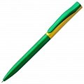 Ручка пластиковая шариковая Pin Fashion, зелено-желтый металлик