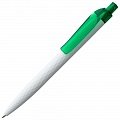 Ручка пластиковая шариковая Prodir QS01 PMT-T, бело-зеленая
