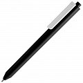 Ручка пластиковая шариковая Pigra P03 Mat, черная с белым