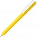 Ручка пластиковая шариковая Corner, желтая с белым