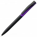 Ручка пластиковая шариковая Pin Fashion, черно-фиолетовый металлик
