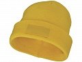 Шапка Boreas с нашивками, желтый, высота шапки 22 см, подворот 6,5