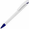 Ручка пластиковая шариковая Beo Sport, белая с синим