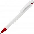 Ручка пластиковая шариковая Beo Sport, белая с красным