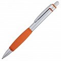 Ручка металлическая шариковая Boomer, с оранжевыми элементами