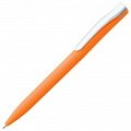 Ручка пластиковая шариковая Pin Soft Touch, оранжевая