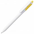 Ручка пластиковая шариковая Bolide, белая с желтым