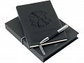 Набор Yavia: дизайнерский блокнот, ручка шариковая. Christian Lacroix, черный/серебристый, 18,5х22,9х3