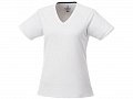 Модная женская футболка Amery  с коротким рукавом и V-образным вырезом, белый, 2XL