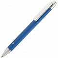 Ручка металлическая шариковая Button Up, синяя с серебристым