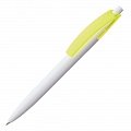 Ручка пластиковая шариковая Bento, белая с желтым