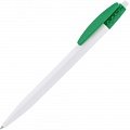 Ручка пластиковая шариковая Champion, белая с зеленым