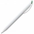 Ручка пластиковая шариковая Prodir DS3 TMM-X, белая с зеленым