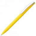Ручка пластиковая шариковая Pin Soft Touch, желтая