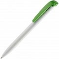 Ручка пластиковая шариковая Favorite, белая с зеленым