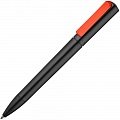 Ручка пластиковая шариковая Split Black Neon, черная с красным