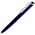 Ручка пластиковая шариковая Pigra P02 Mat, темно-синяя с белым