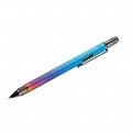 Ручка металлическая шариковая Construction Spectrum, мультиинструмент, радужная