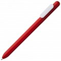 Ручка пластиковая шариковая Slider, красная с белым