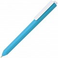 Ручка пластиковая шариковая Corner, голубая с белым
