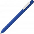 картинка Ручка пластиковая шариковая Slider Soft Touch, синяя с белым